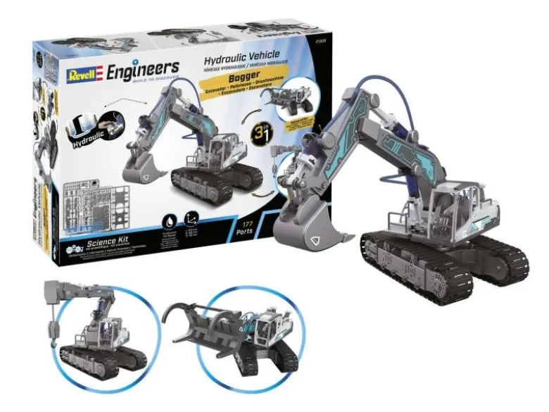 Revell 21305Hydraulic Excavator 3in1 Revell Engineers 1:24 Bauen, Forschen, Entdecken