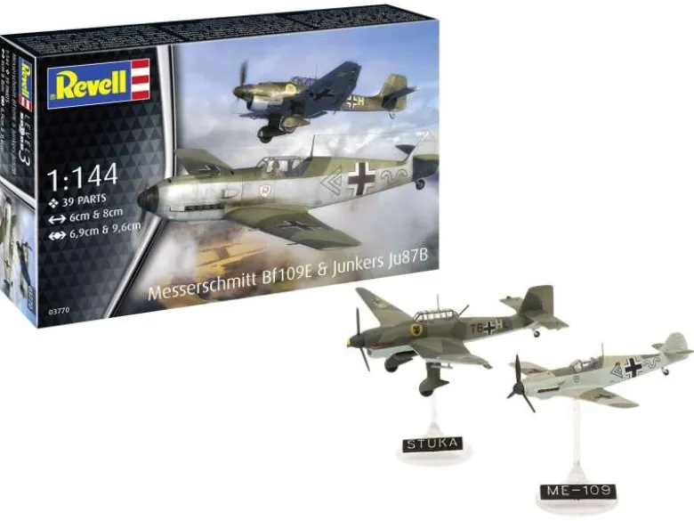 Revell 03770Messerschmitt Bf109E & Junkers Ju87B Stuka, Bausatz 1:144