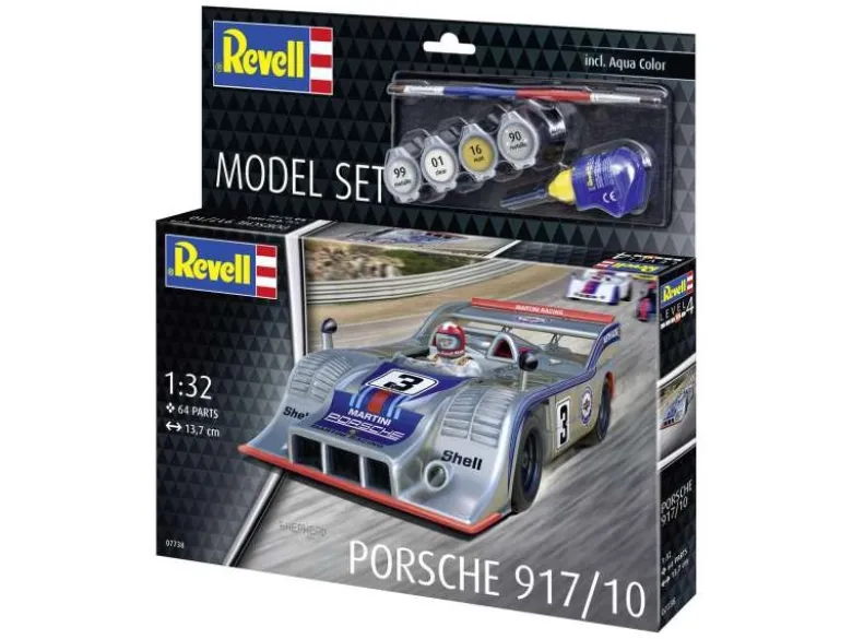 Revell 67738Model Set Porsche 917/10, Modellbausatz 1:32 inkl. Farben, Pinsel und Kleber