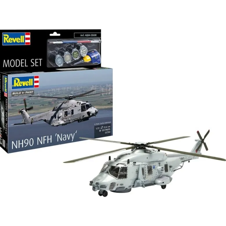 Revell 63784NH90 NFH 'Navy' Helikopter Modellbausatz 1:72 inkl. Farben, Kleber und Pinsel