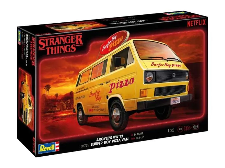 Revell 07725Stranger Things, Argyle's VWT3 Surfer Boy Pizza V Bausatz 1:25