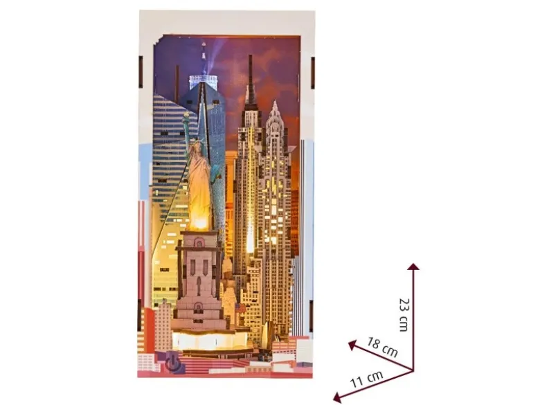 Revell 00540Tiny Adventures - 'New York' Book Nook - Miniaturwelt aus Holz zum Zusammenbauen