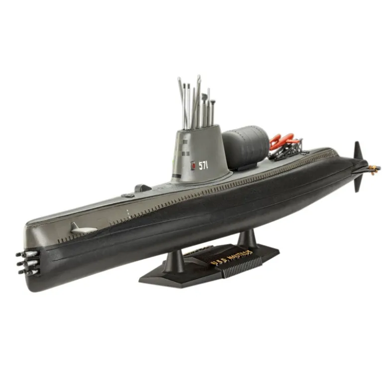 Revell 65184U.S.S. Nautilus, Modellbausatz mit Basiszubehör 1:305 inkl. Farben, Pinsel und Kleber