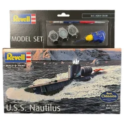 Revell 65184U.S.S. Nautilus, Modellbausatz mit Basiszubehör 1:305 inkl. Farben, Pinsel und Kleber