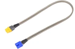 REVTEC GF-1205-015-BLadekabel XT60 Buchse auf EC-3 Stecker, 400mm Silikon flach