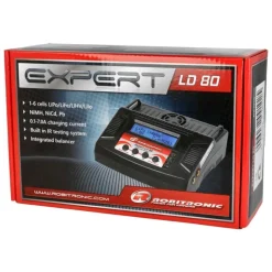 Robitronic R01015Expert LD 80 V2 Multi-Ladegerät 80W LiPo 1-6S 7A Mit Ladekabel T-Plug, JR, BEC, Glühstarter, Krokoklemme
