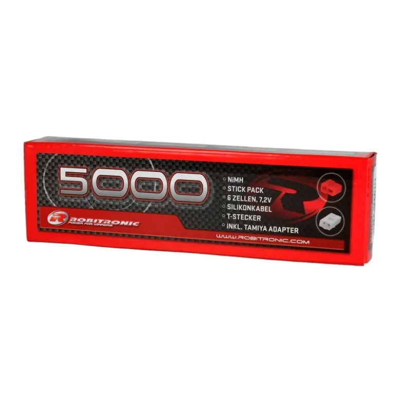 Robitronic SC5000TNiMH Akku 5000mAh 7,2V Stick Pack T-Stecker & Tamiya Stecker