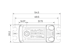 Savöx SV-1259MG+Low Profile Digitalservo HV bei 8,4V: 0,075 sec / 22 kg