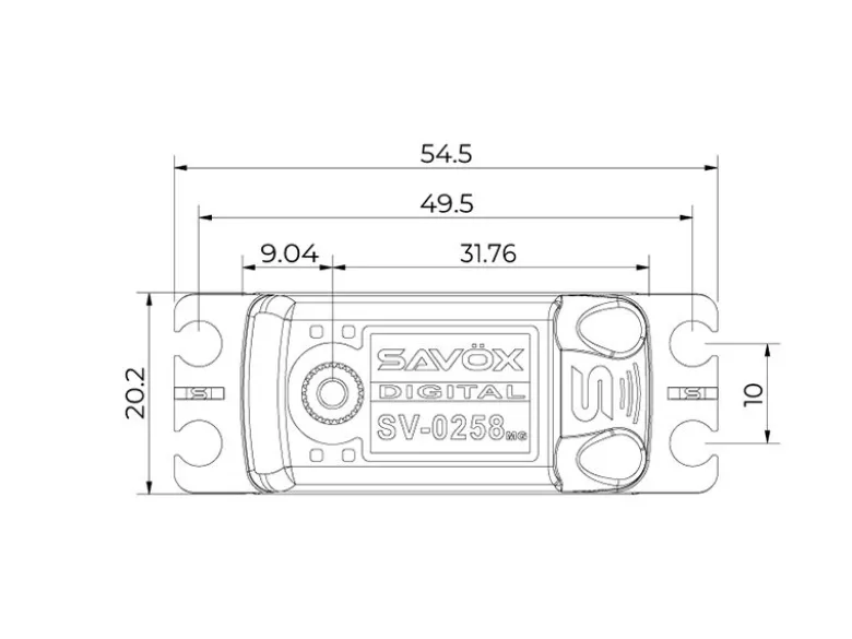 Savöx SV-0258MG+Low Profile Digitalservo HV bei 7,4V: 0,11 sec / 8 kg