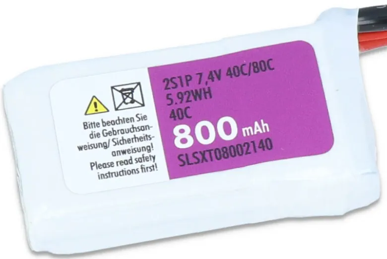 SLS SLSXT08002140XTRON LiPo Akku 800mAh 2S1P 7,4V 40C/80C