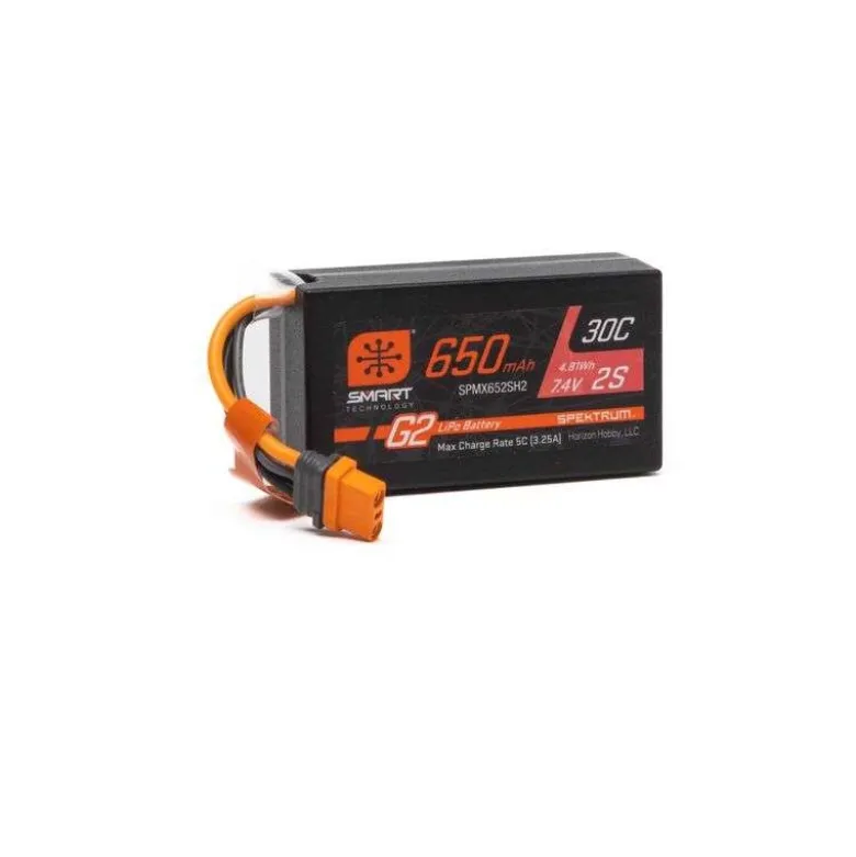Spektrum SPMX652SH2Lipo-Akku 7.4V 650mAh 2S Hardcase Smart G2 30C: IC2-Stecker