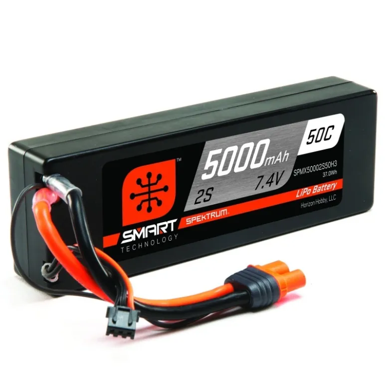 Spektrum SPMX50002S50H37,4V 5000mAh 2S 50C Smart LiPo Akku Hardcase IC3 Stecker