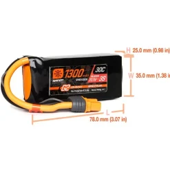 Spektrum SPMX133S30LiPo Akku 11.1V 1300mAh 3S 30C Smart G2: IC3 Anschluss