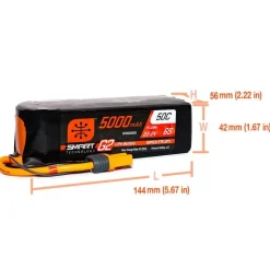 Spektrum SPMX56S5022.2V 5000mAh 6S 50C Smart G2 LiPo Akku mit IC5 Stecker