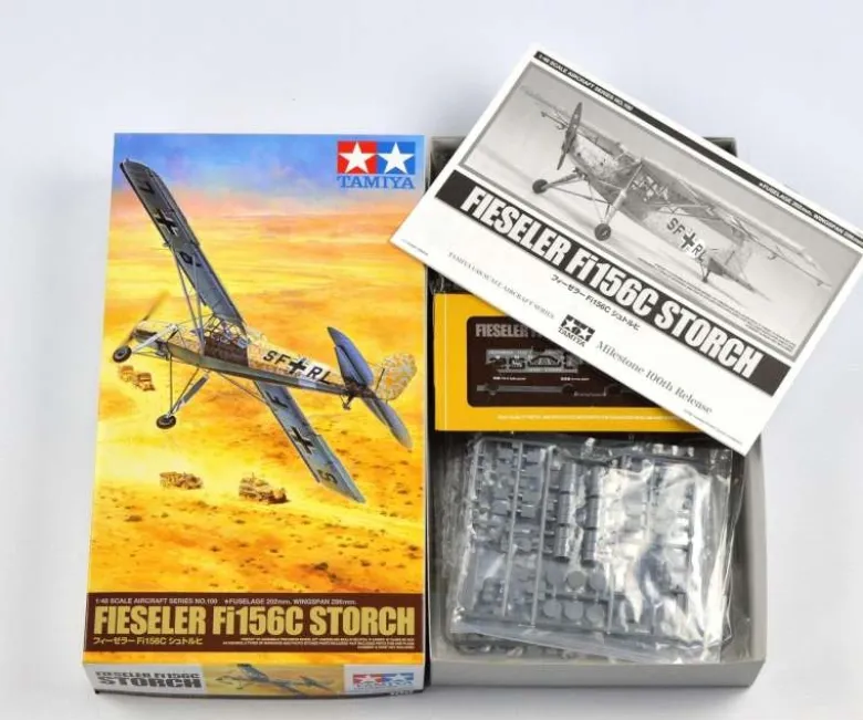 Tamiya 61100Dt. Fieseler FIL156C Storch, Plastikbausatz, 1:48