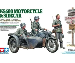 Tamiya 35384Dt. Seitenwagengespann KS600 (3), Plastikbausatz, 1:35