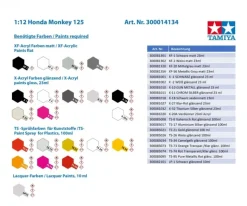 Tamiya 141341:12 Honda Monkey 125 Plastikbausatz