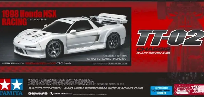 Tamiya 58739Honda NSX 1998 Racing TT-02 4WD Tourenwagen 1:10 Bausatz Neuheit 2024