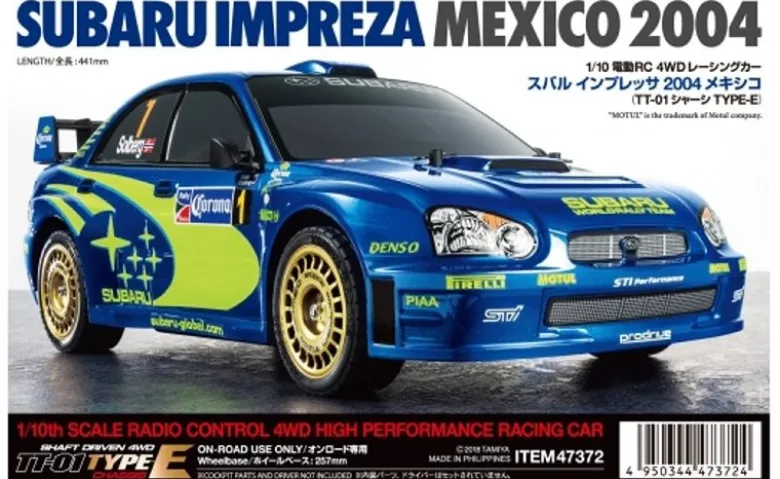 Tamiya 47372KUSubaru Impreza WRX 2004 1/10 4WD TT-01E inkl. Kugellager