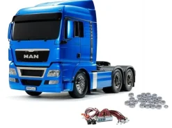 Tamiya 56370LEDKUMAN TGX 26.540 3-Achs 6x4 Hellblau Metallic 1:14 RC Bausatz + Kugellagersatz & LED-Licht