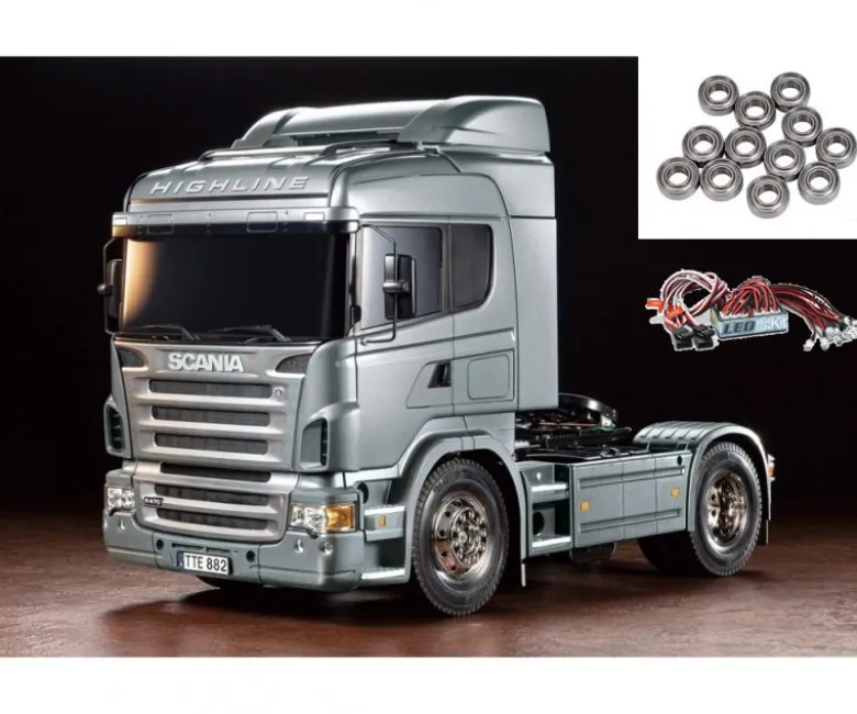 Tamiya 56364LEDKUScania R470 Silber 1:14 Truck RC inkl. LED und Kugellager