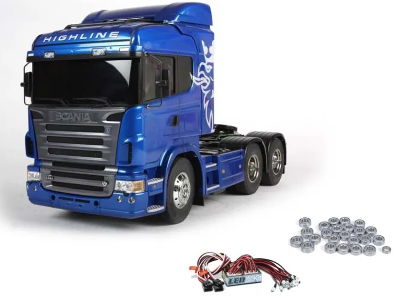 Tamiya 56327LEDKUScania R620 6x4 Highline Blue Edition + LED und Kugellager