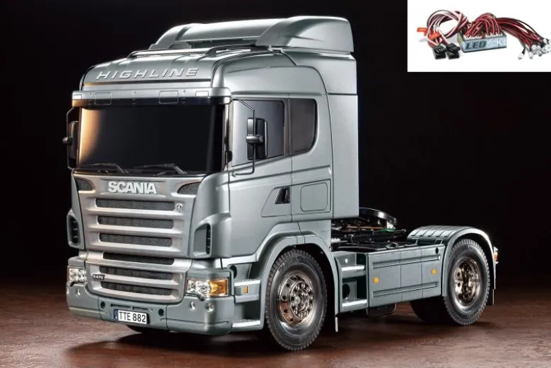 Tamiya 56364LEDScania R470 Silber Edition 1:14 Truck RC Bausatz + LED-Licht