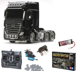 Tamiya 56348MFCMB Actros 3363 Giga Space 6x4 Komplettset inkl. MFC-03,Lager mit Carbon-Look Steuerung