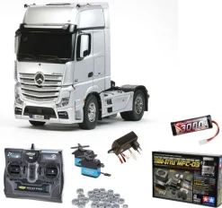 Tamiya 56335MFCMercedes Benz Actros 1851 Komplettset + MFC-03, Kugellager mit Carbon-Look Steuerung