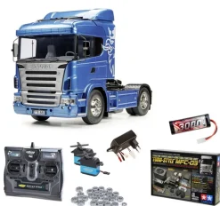 Tamiya 56318MFCScania R470 Highline Komplettset inkl. MFC-03, Kugellager mit Carbon-Look Steuerung