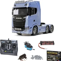 Tamiya 56368MFCScania 770 S V8 6x4 1/14 Truck Bausatz Komplettset + MFC-03 mit Carbon-Look Funke