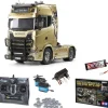 Tamiya 56379MFCScania 770 S 4x2 Truck Bausatz, 1:14 Komplettset mit MFC-03 mit Carbon-Look Funke