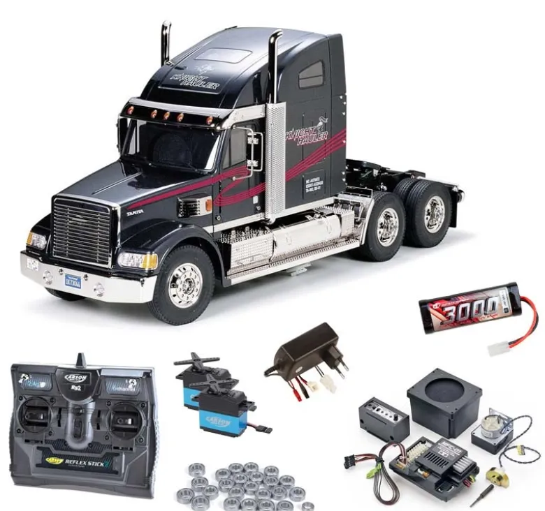 Tamiya 56314MFCTruck Knight Hauler Komplettset inkl. MFC-01, Kugellager mit Carbon-Look Steuerung
