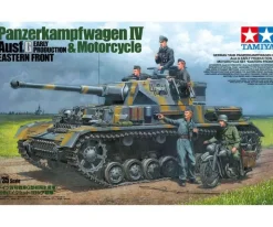 Tamiya 25209Panzerkampfwagen IV Ausf.G Krad Ost & Motorrad, Bausatz 1:35