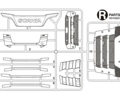 Tamiya 319115551R-Teile Kühlergrill Scania 770S