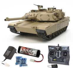 Tamiya 56041SETAbrams US KPz M1A2 Full Options RC Panzer 1:16 Komplettset mit Carbon-Look Steuerung