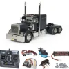 Tamiya 300056356SET2Grand Hauler schwarz matt 1:14 Komplettset + LED, Kugellager mit Carbon-Look Funke