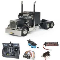 Tamiya 56356SETGrand Hauler schwarz matt Edition 1:14 2,4GHz Komplettset mit Carbon-Look Steuerung