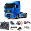 Tamiya 56370SET2MAN TGX 26.540 3-Achs 6x4 Hellblau Metallic 1:14 RC Bausatz Komplettset + LED-Lichtset, Kugellager, Carbon-Look Funke