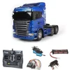 Tamiya 56327SETScania R620 6x4 Highline Blue edition 2,4GHz Komplettset mit Carbondesign Steuerung