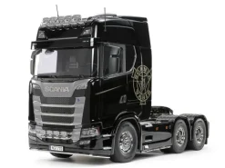 Tamiya 56368SET2Scania 770 S V8 6x4 1/14 Truck Bausatz Set + LED & Lager mit Carbon-Look Funke