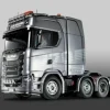 Tamiya 56371SETScania 8x4/4 4-Achs Truck 1:14 RC Bausatz Komplettset mit Carbon-Look Steuerung