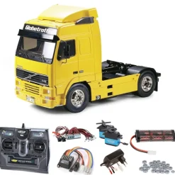 Tamiya 56312SET2Volvo FH12 Globetrotter 420 Komplettset + LED, Kugellager mit Carbon-Look Steuerung