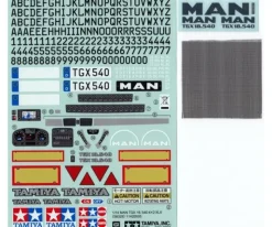Tamiya 319495822Sticker MAN TGX 18.540 Version II