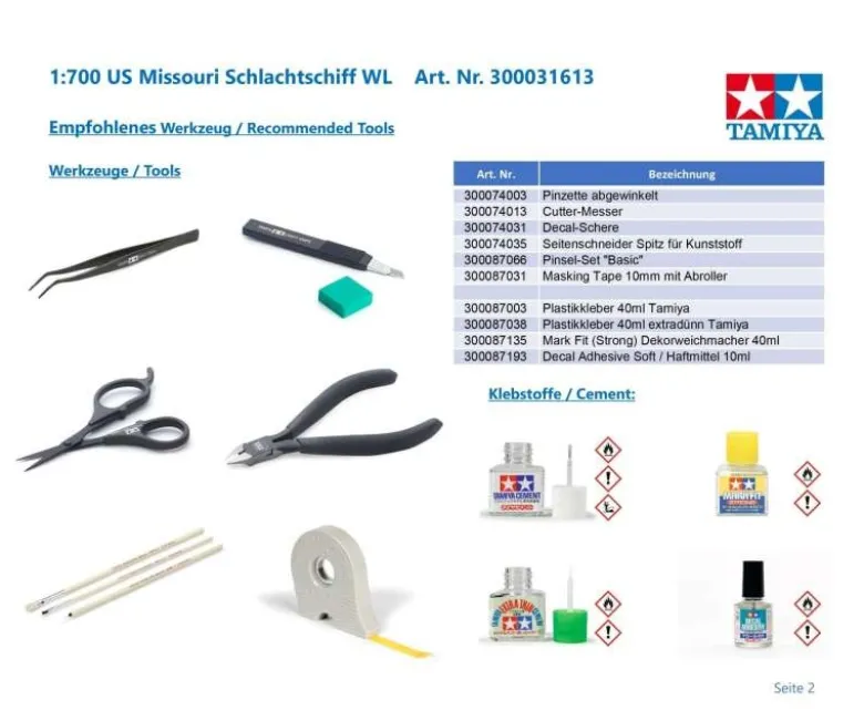 Tamiya 31613US Missouri Schlachtschiff WL Bausatz 1:700