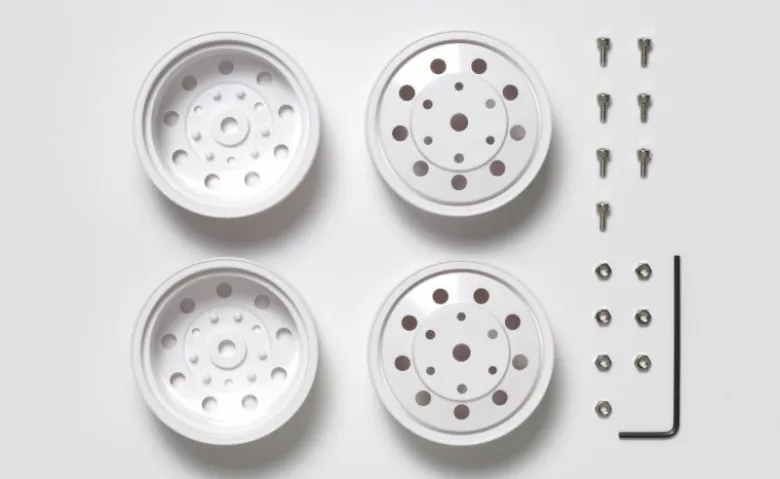 Tamiya 565421:14 US Truckfelgen 22mm hinten/weiss 12mm-Mitnehmer