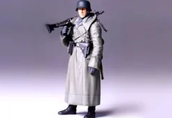 Tamiya 36306WWII Figur Deutscher Soldat mit Mantel und MG, Bausatz, 1:16