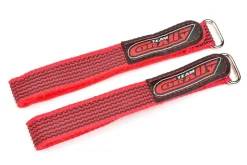 Team Corally C-50536Akku Klettbänder 300x20mm mit Metallöse - rot (2)