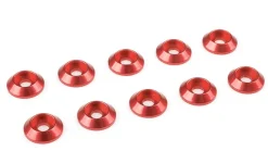 Team Corally C-3213-30-5Aluminium Unterlegscheiben für M3 Senkkopfschrauben rot (10)
