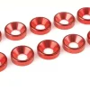 Team Corally C-3213-40-5Aluminium Unterlegscheiben für M4 Senkkopfschrauben rot (10)